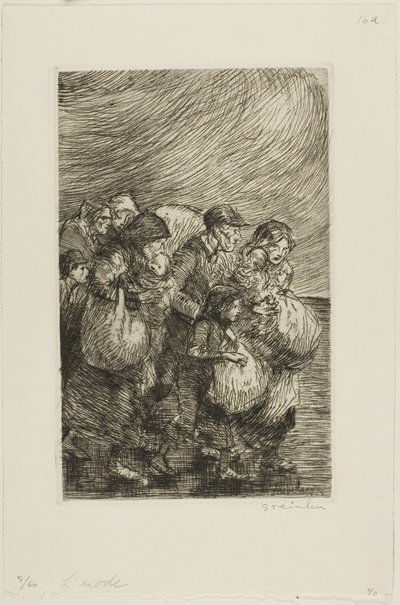 Evacuees by Théophile Alexandre Pierre Steinlen
