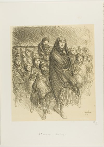 The Belgian Exodus by Théophile Alexandre Pierre Steinlen
