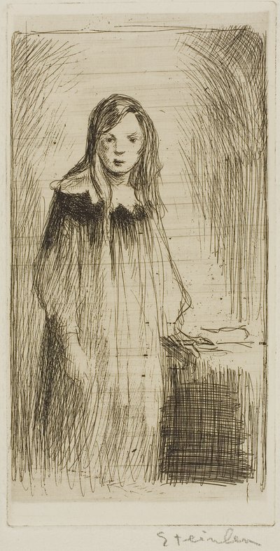 Young Girl Standing by Théophile Alexandre Pierre Steinlen