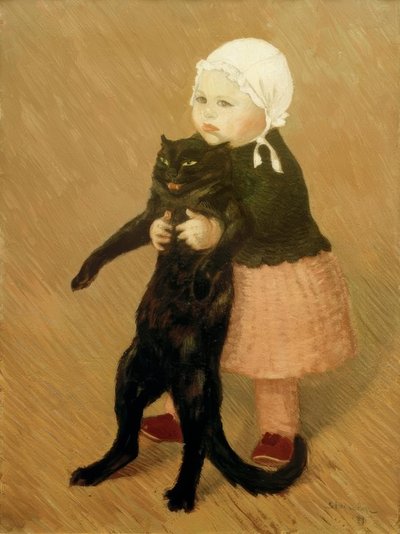 Little Girl with Cat by Théophile Alexandre Steinlen