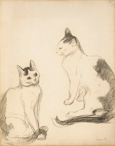 The Two Cats by Théophile Alexandre Steinlen