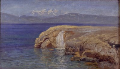Rocky Coast with Waterfall on Euboea by Thorvald Niss