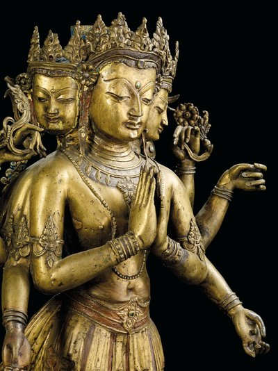 Ekadashalokeshvara Statue by Tibetan School