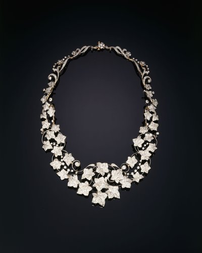 An antique diamond ivy necklace by Tiffany and Company