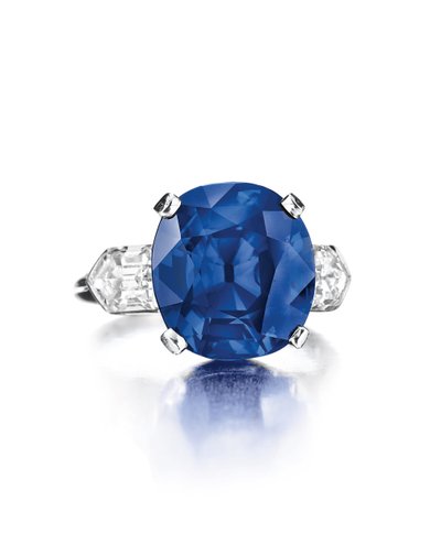 Ring (Sapphire, Diamonds & Platinum) by Tiffany and Company