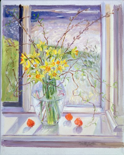 Willow Branches with Narcissus by Timothy Easton