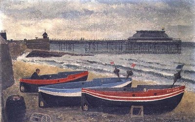 Boats on Cromer Beach by Tirzah Ravilious