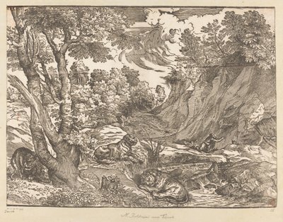 Landscape with Saint Jerome by Titiaan