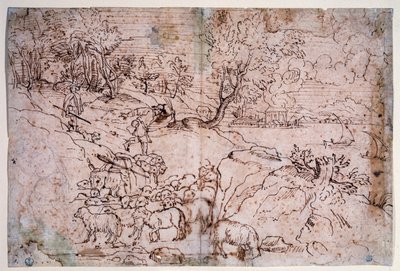 Study of Landscape with Sheep by Titian (c.1488 1576)