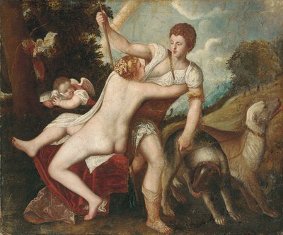 Venus and Adonis by Tiziano Vecelli