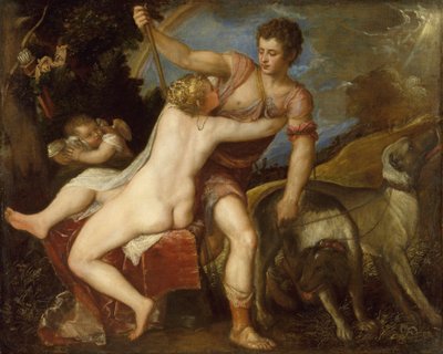 Venus and Adonis by Tiziano Vecelli