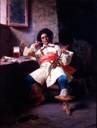 Soldier Carousing by Tito Conti