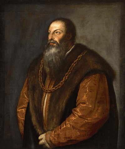Portrait of Pietro Aretino, c. 1537 by Tiziano Vecelli