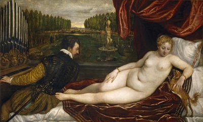 Venus, an Organist and a Little Dog by Tiziano Vecelli