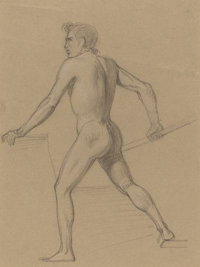 A Male Nude Moving to the Left by Tommaso Minardi