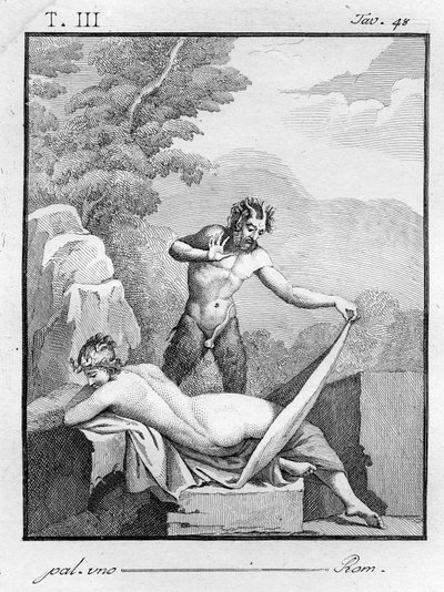 Satyr undresses a Nymph by Tommaso Piroli
