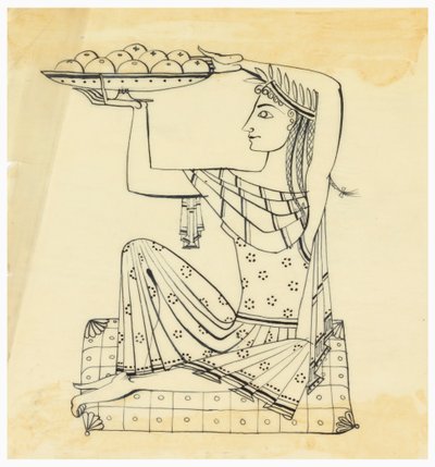Design for Silver Engraving: Seated Woman by Tommi Parzinger