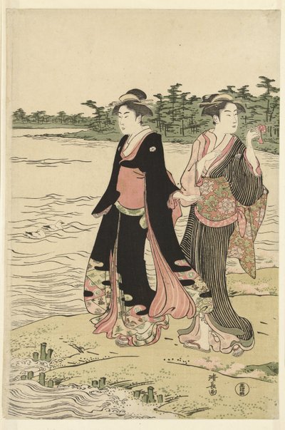 Ferry on the Sumida River by Torii Kiyonaga