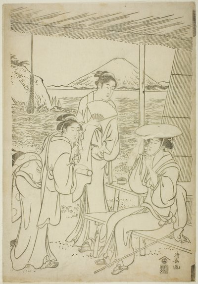Visitors to Enoshima by Torii Kiyonaga