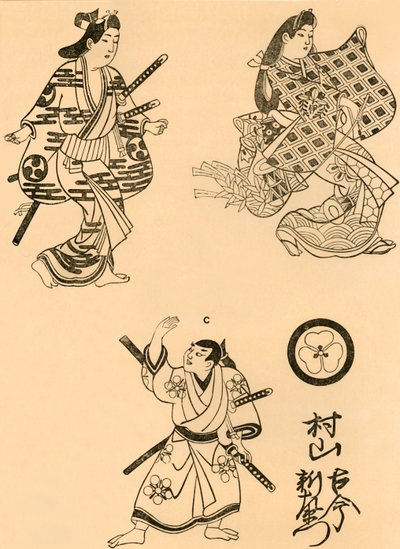 Three figures by Torii Kiyonobu I