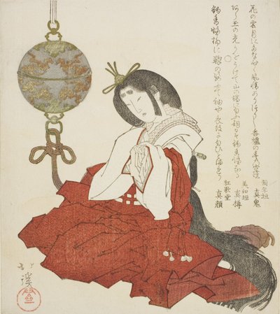 Court Lady Sitting Beside Hanging Incense Burner by Totoya Hokkei