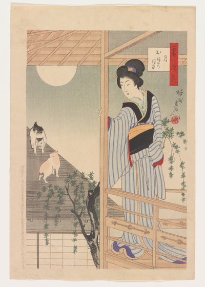 Setsugekka/Oborozuki, January 10 by Toyohara Chikanobu