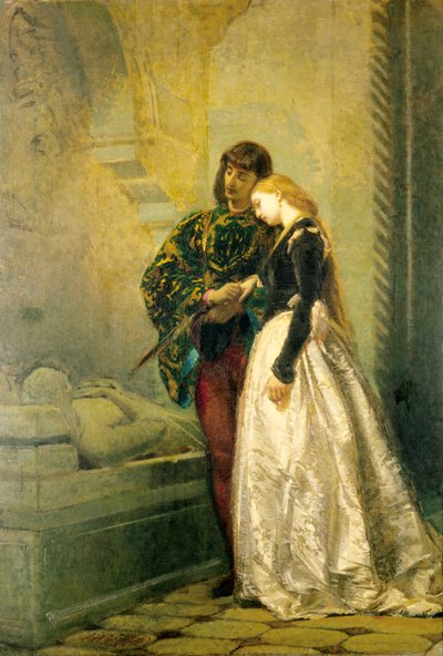 Visiting the tomb of Romeo and Juliet by Tranquillo Cremona