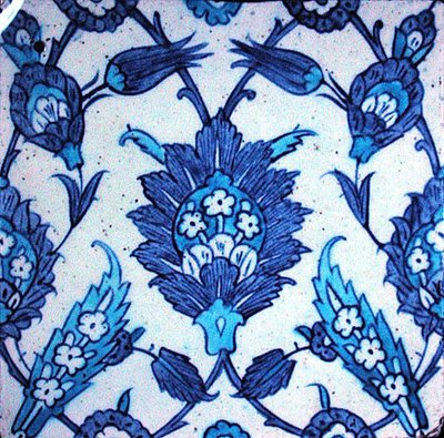 Isnik tile with floral design by Turkish School