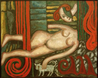 Nude with Cat by Tytus Czyzewski