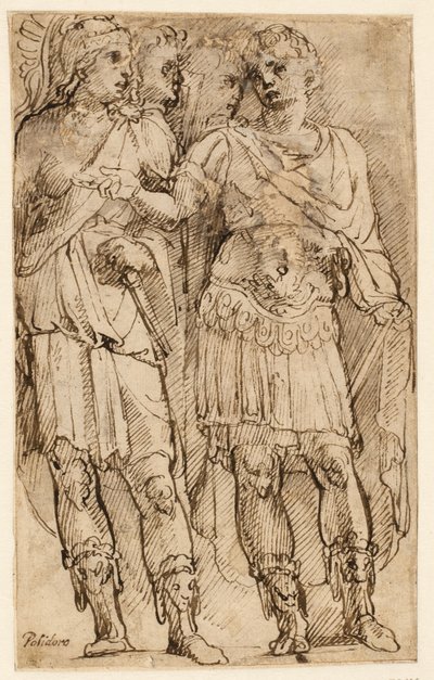 A Roman General and Three Soldiers by Ubekendt