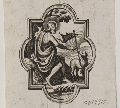 Emblem with Christ and the Lamb of God by Ubekendt