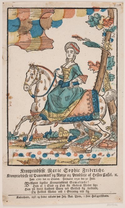 Crown Princess Marie Sophie Frederikke on Horseback by Ubekendt