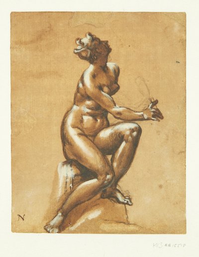 Nude Female Figure by Ubekendt
