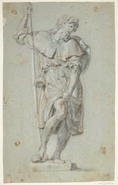 Drawing of a Soldier Statue by Ubekendt