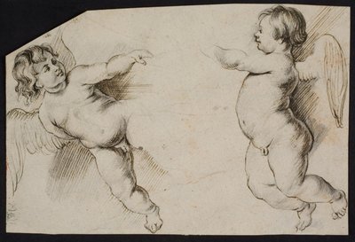 Two Angel Figures by Ubekendt