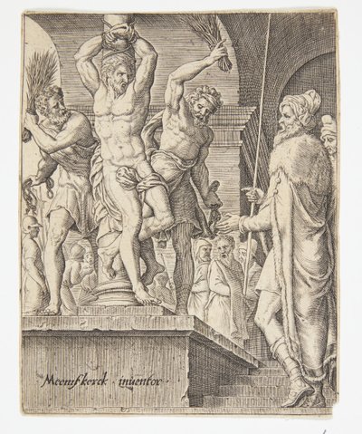The Flagellation by Ubekendt efter Dirck Volckertsz. Coornhert efter Maarten van Heemskerck