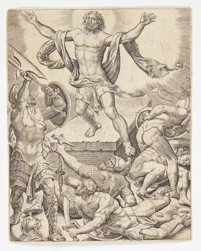 The Resurrection by Ubekendt efter Dirck Volckertsz. Coornhert efter Maarten van Heemskerck