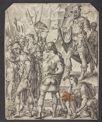 David Arming His Men by Ubekendt efter Maarten van Heemskerck