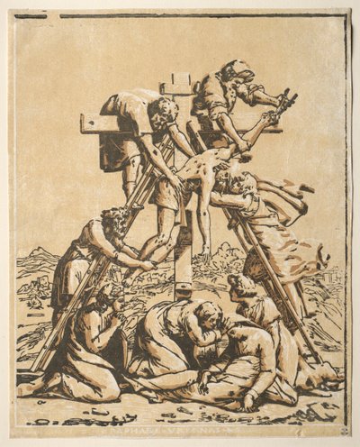 Descent from the Cross by Ugo da Carpi