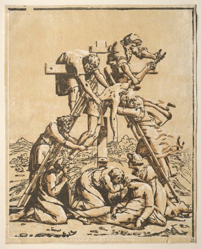 Descent from the Cross by Ugo da Carpi