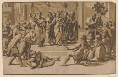 Death of Ananias by Ugo da Carpi