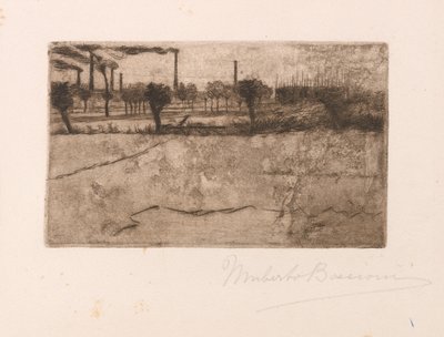Landscape with Industrial Plants by Umberto Boccioni