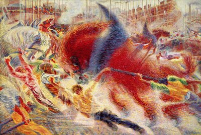 The city rises by Umberto Boccioni