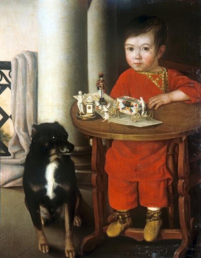 A Boy with Toys by Unbekannt