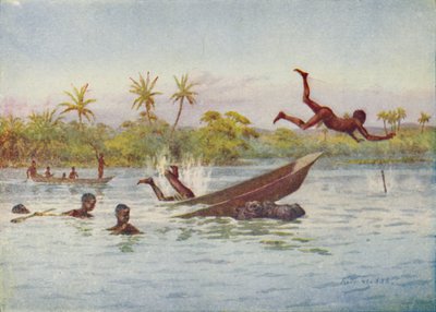 A Hippopotamus Hunt in Central Africa by Unbekannt