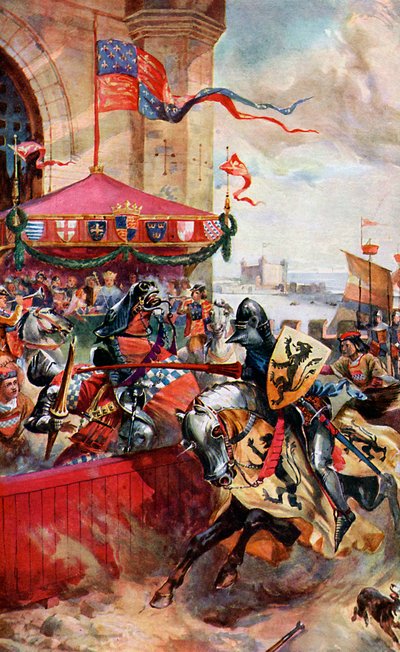 A Joust on London Bridge by Unbekannt