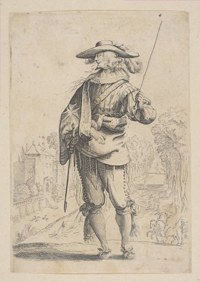A Man Holding a Crop by Unbekannt