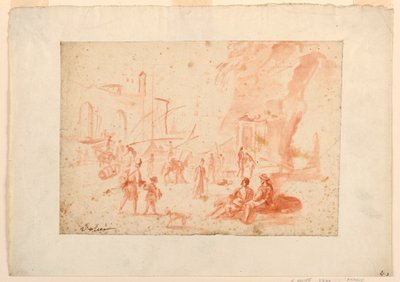A Port Scene by Unbekannt