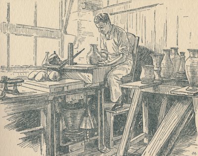 A Potter at Work by Unbekannt