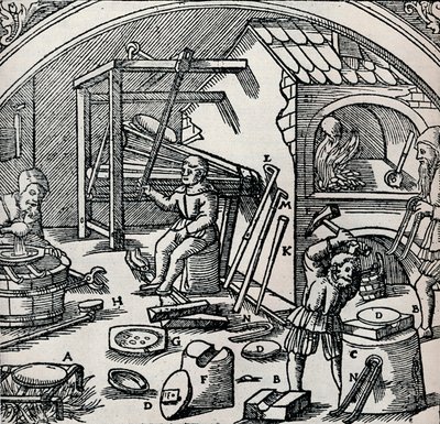 A Silver Refinery, 1556 by Unbekannt